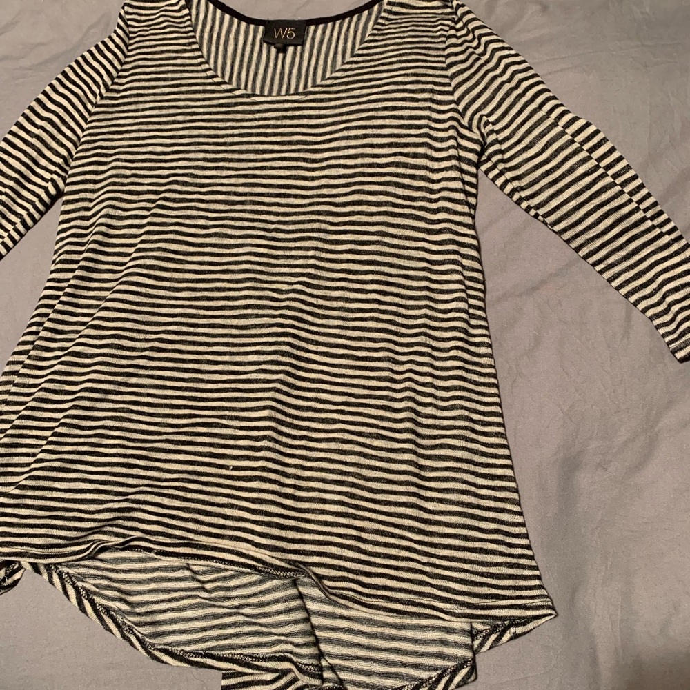 ❤️ Striped 3/4 Length Sleeve Striped Sweater Top